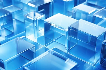 Abstract glass cubes background