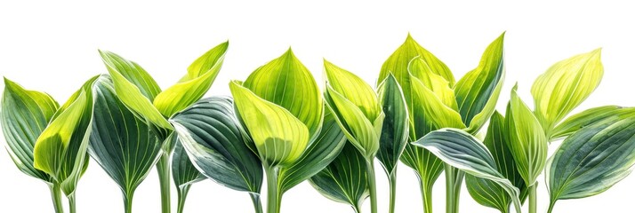 Various Varieties Hosta Leaves, Banner Image For Website, Background, Desktop Wallpaper