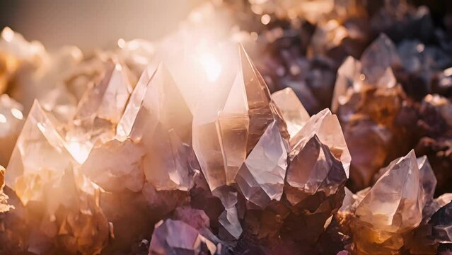 A misty morning in the smoky quartz mine, revealing the stunning clarity and hues of these crystals.