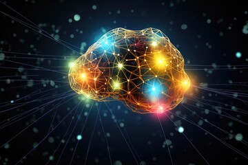 Obraz premium Cognitive decline, disorder, aging brain mosaic of thoughts forgetting dementia, mental mind patterns. Neuro creativity, innovative brainwaves ingenious, variegated neural landscape cognition tapestry