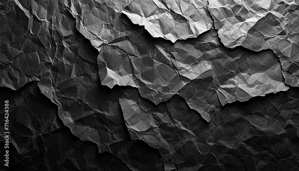 Canvas Prints crumpled black paper background texture. closeup crumpled dark grey or black paper texture backgroun