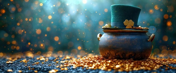 Leprechauns Pot Treasure On Table Against, HD, Background Wallpaper, Desktop Wallpaper