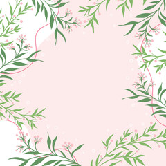 Fototapeta na wymiar Cute kawaii floral pink pastel abstract background