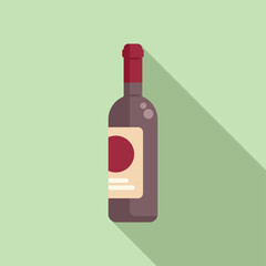 Wine bottle icon flat vector. Suitcase relax. Aero sleep board