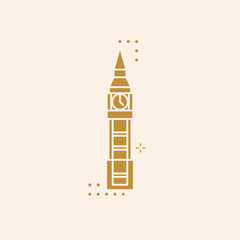 Big Ben historic site, Big Ben heritage site, Big Ben icon vector