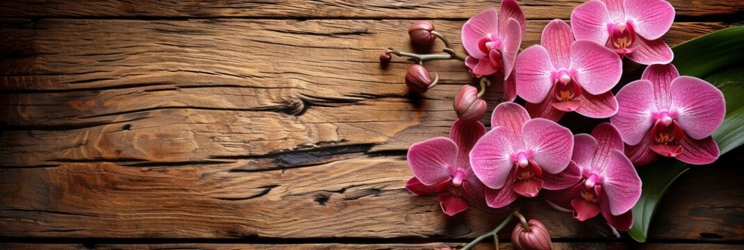  Beautiful Phalaenopsis Orchid Flowers On Wooden, Banner Image For Website, Background, Desktop Wallpaper