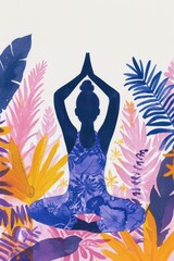 With a centered and calm demeanor, the woman finds rejuvenation in her yoga position. - 716430150
