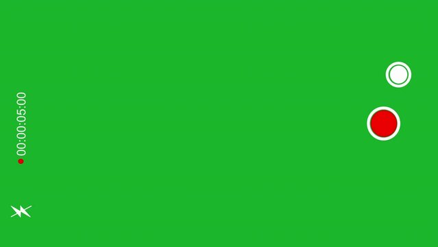 Overlay of recording screen. Smartphone camera screen during video shooting on a green background