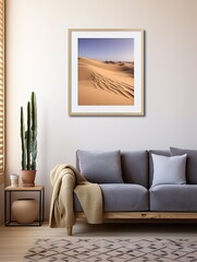 Sunlit Sand Dune Vistas Framed Print: Mesmerizing Desert Vista Decor
