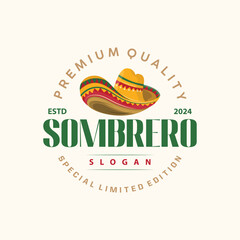 Sombrero hat logo simple mexican festival hat design template illustration