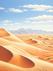 Fototapeta na wymiar Sunlit Sand Dune Vistas: Rolling Hills of Artistic Desert Undulations