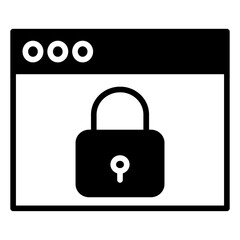 Lock bot solid glyph icon