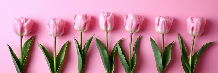  Bouquet Purple Tulips On Pink Paper, Banner Image For Website, Background, Desktop Wallpaper