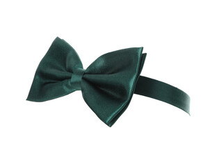 Green bow tie isolated on white. Saint Patrick's Day accessory