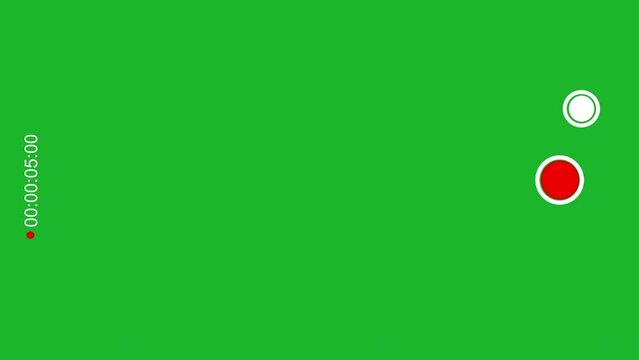 Overlay of recording screen. Smartphone camera screen during video shooting on a green background