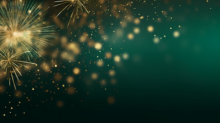 Fototapeta premium Happy New Year, burning fireworks with bokeh light background