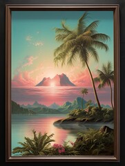 Tropical Island Horizons: Exquisite Framed Print Showcasing a Breathtaking Island Scene