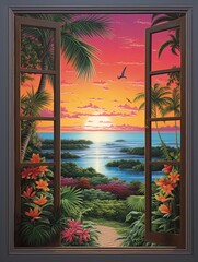 Island Horizons: Tropical Paradise Framed Print - Exquisite Island Scene Showcase