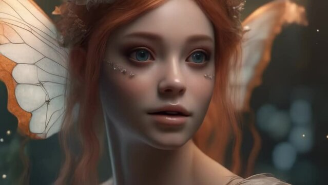 beautiful fairy with wings, magic elf, mythological creature, bokeh