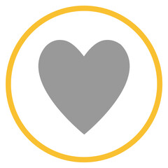 Button grau orange mit Herz Icon: Liebe oder Dating