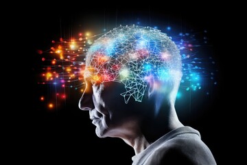 Colorful Brain, canvas of creativity, mindscapes artistry. Ingenious visionary, brilliant spectrums of imaginary realms. Creative cognition thinking blend conceptual brainwaves, imagery and innovation