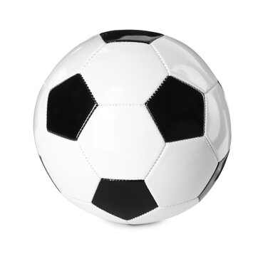 One soccer ball isolated on white. Sport equipment