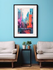 Urban City Skylines - Modern Landscape Framed View Print: Captivating Cityscapes in Crisp Frames!