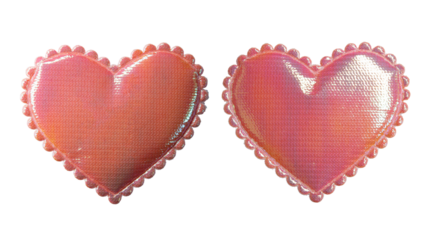 Pink heart shaped patches