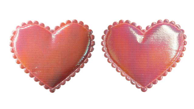 Pink heart shaped patches