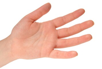 Woman Hand with white background.