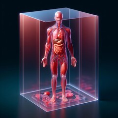 3d rendered illustration of a human body. Unveiling the Future of Learning with Cutting-Edge Digital Renderings for a Dynamic Understanding of Human Physiology.