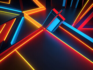 Beautiful neon lines colorful background jpg.