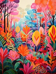 Vibrant Fiesta Patterns: Canvas Print Landscape, Festival Grounds Design