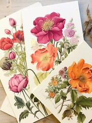 Vintage Botanical Sketches: Watercolor Landscapes and Painted Floral Designs
