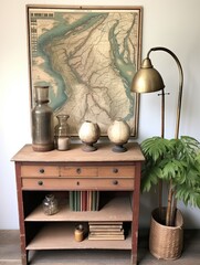 Vintage Nautical Maps Riverside Painting: Coastal Rivers, Beach Stream Art