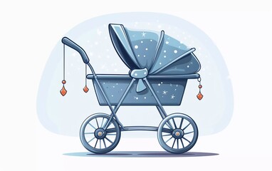 Fototapeta na wymiar baby carriage, pram vector illustration