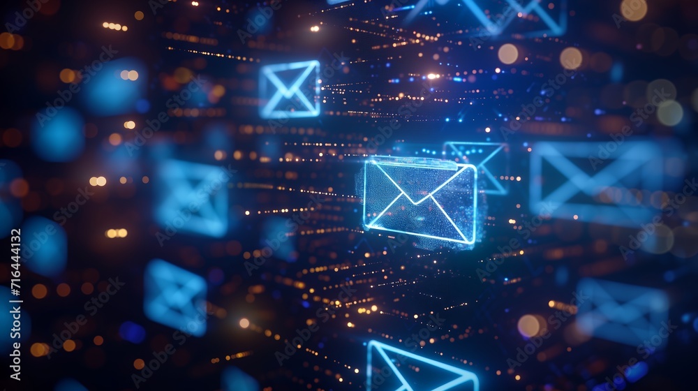 Wall mural unknown emails screenshots or visual representations of email inboxes flooded with unknown or suspic