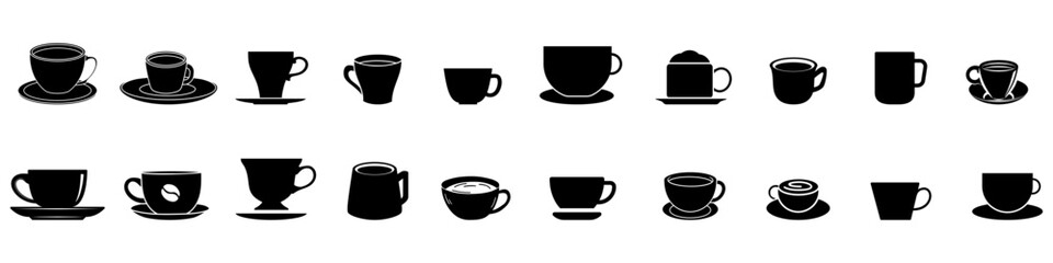 Coffee icon vector set. Hot drink illustration sign collection. Coffee house symbol. Coffee machine logo.