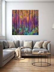 Whispering Pine Forests Canvas Print - Vibrant Forest Wall Decor