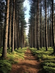 Whispering Pine Forests Panoramic Print: Vast Pine Expanse