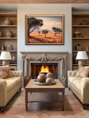Wild African Savannas Canvas Landscape � Rustic Wall Decor, Scenic Prints
