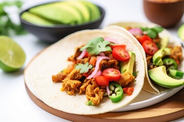 close-up of vegan tempeh taco filling