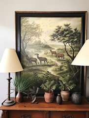 Savannas Serenade: Vintage Art Print of Wild African National Park