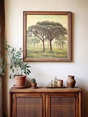 Wild African Savannas Woodland Print: Trees of Savanna - Rustic Wall Decor