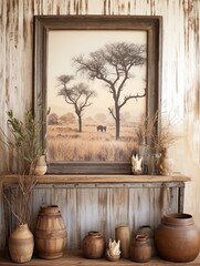 Rustic Wall Decor: Trees of Savanna - Wild African Savannas Woodland Print