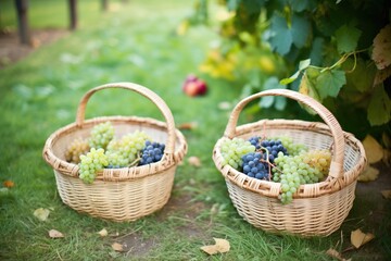 Fototapeta na wymiar baskets of freshly harvested grapes
