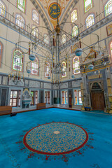 Fototapeta na wymiar Uskudar Ayazma Mosque. From a good angle. A different detail from inside the mosque. September 21, 2022 Üsküdar, İstanbul, Turkey