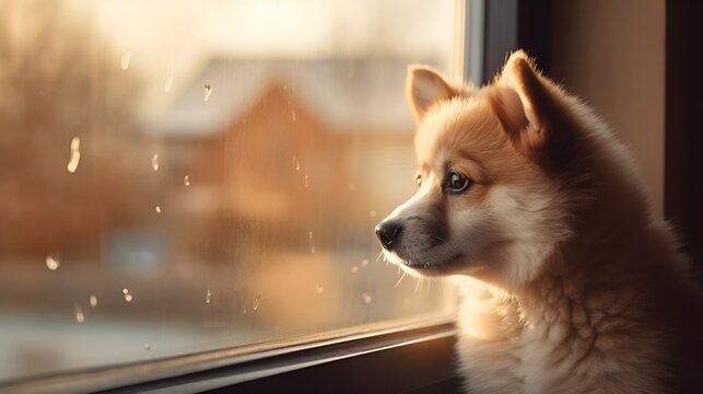 Cute sad pet waiting for its owner, watching , cute, sad pet, waiting