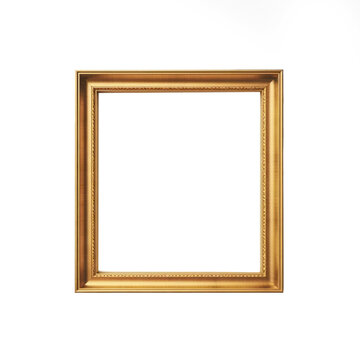  golden frame full shot, flat, low detail, smooth,  on transparency background PNG