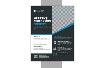 Obraz premium Modern exclusive simple and minimal corporate agency business flyer design. Graphic design layout with simple elements and space for image.